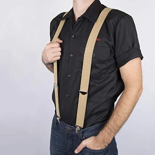 Dickies Men's 1-1/4" Solid Straight Clip Suspender, Beige, Up to 42" Waist | Heavy-Duty Workwear Accessory thumbnail 5