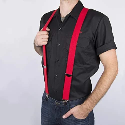 Dickies Men's 1-1/4 Solid Straight Clip Suspender,Red | Heavy Duty Work & Style Accessory thumbnail 3