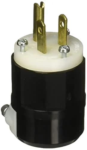 Leviton 5266-C Black-White 15 Amp 125V Industrial Grade Plug | Grounding Straight Blade thumbnail 1