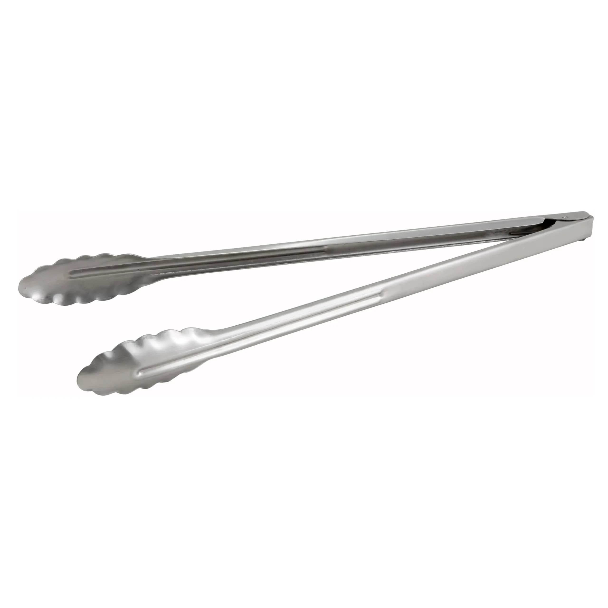 Winco 16-Inch Heavyweight Stainless Steel Utility Tong | Scalloped Edges for Secure Grabbing - main product image