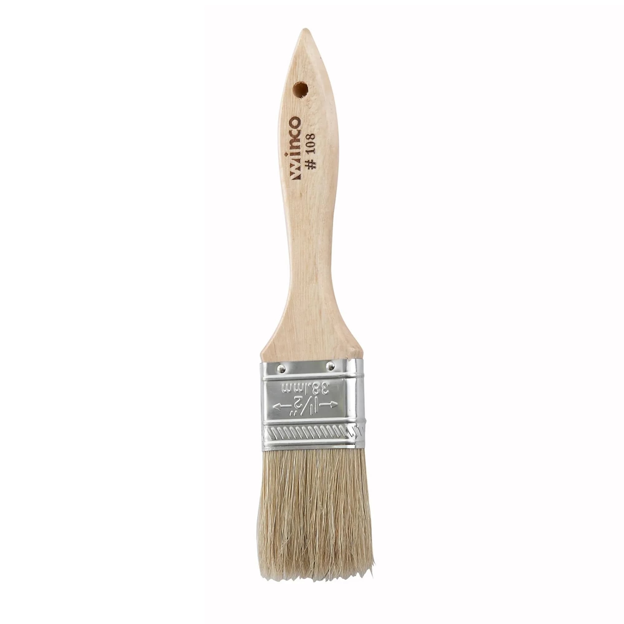 Winco Boar Bristle Pastry Brush 3.8cm (1.5-Inch) | Even Glazing for Baking — Beige