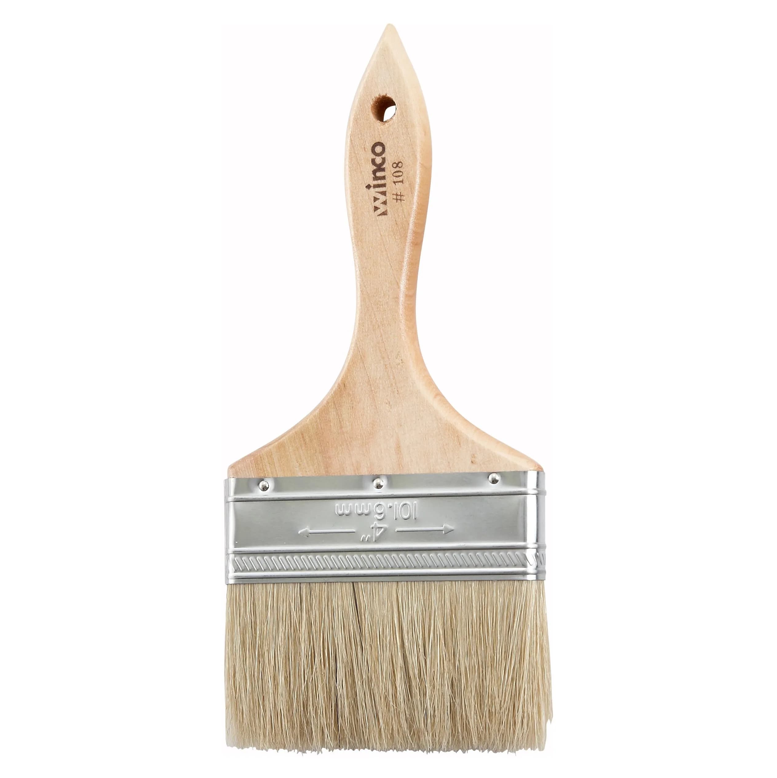 Winco 4-Inch Boar Bristle Pastry Brush | Heavy-Duty Basting & Glazing Tool