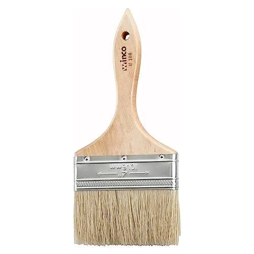 Winco 4-Inch Boar Bristle Pastry Brush | Heavy-Duty Basting & Glazing Tool thumbnail 1