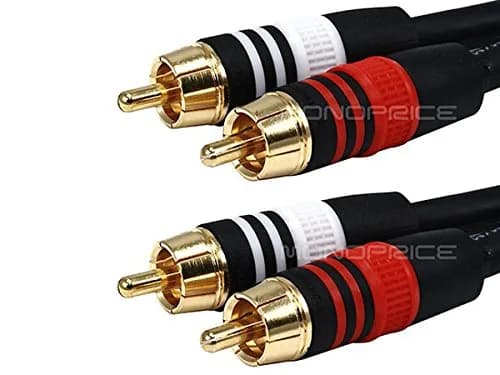 Monoprice Premium Two-Channel Audio Cable - 35 Feet - Black | 2 RCA Plug to 2 RCA Plug 22AWG thumbnail 2