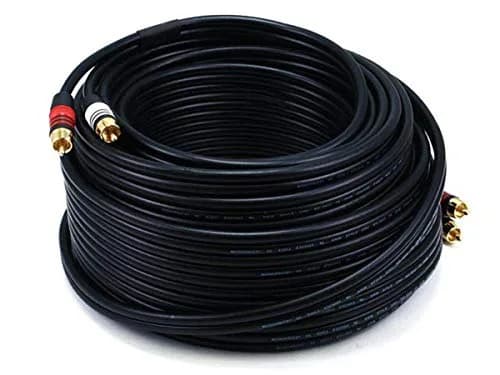 Monoprice Premium 2 RCA Plug to 2 RCA Plug 22AWG Cable 1.83m (6ft) | Shielded Audio Cable thumbnail 4