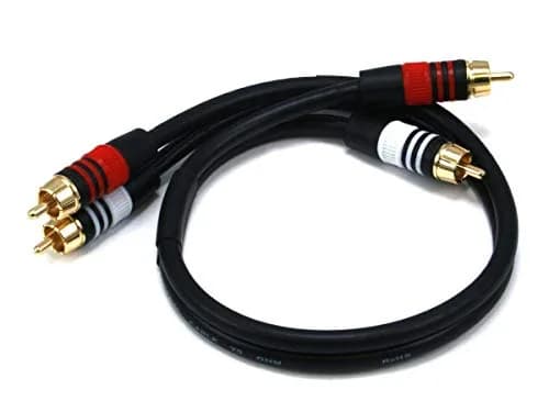 Monoprice Premium 2 RCA Plug to 2 RCA Plug 22AWG Cable 1.83m (6ft) | Shielded Audio Cable thumbnail 6