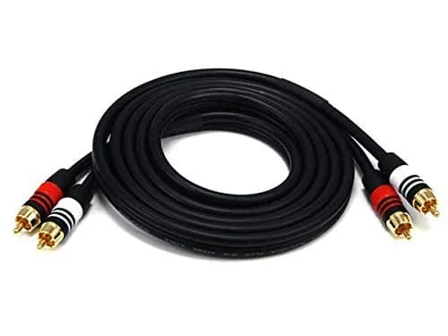 Monoprice Premium 2 RCA Plug to 2 RCA Plug 22AWG Cable 1.83m (6ft) | Shielded Audio Cable thumbnail 1