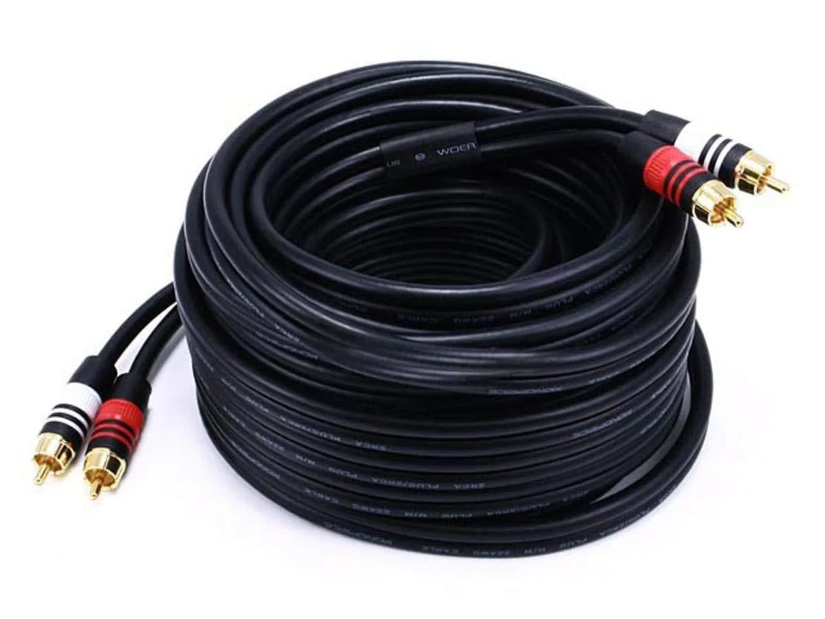 Monoprice Premium 2 RCA Plug to 2 RCA Plug 22AWG Cable 1.83m (6ft) | Shielded Audio Cable - view 2