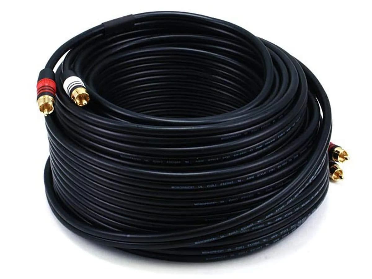 Monoprice Premium 2 RCA Plug to 2 RCA Plug 22AWG Cable 1.83m (6ft) | Shielded Audio Cable - view 4