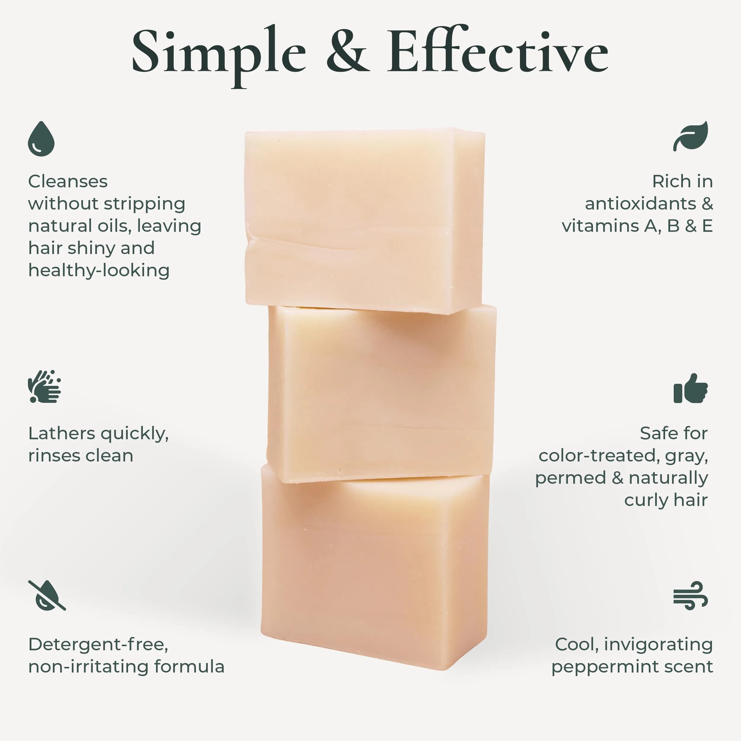 J.R.LIGGETT'S Jojoba & Peppermint Shampoo Bar 100g (3.5 oz) | Natural Vegan Formula for Healthy Hair - view 3