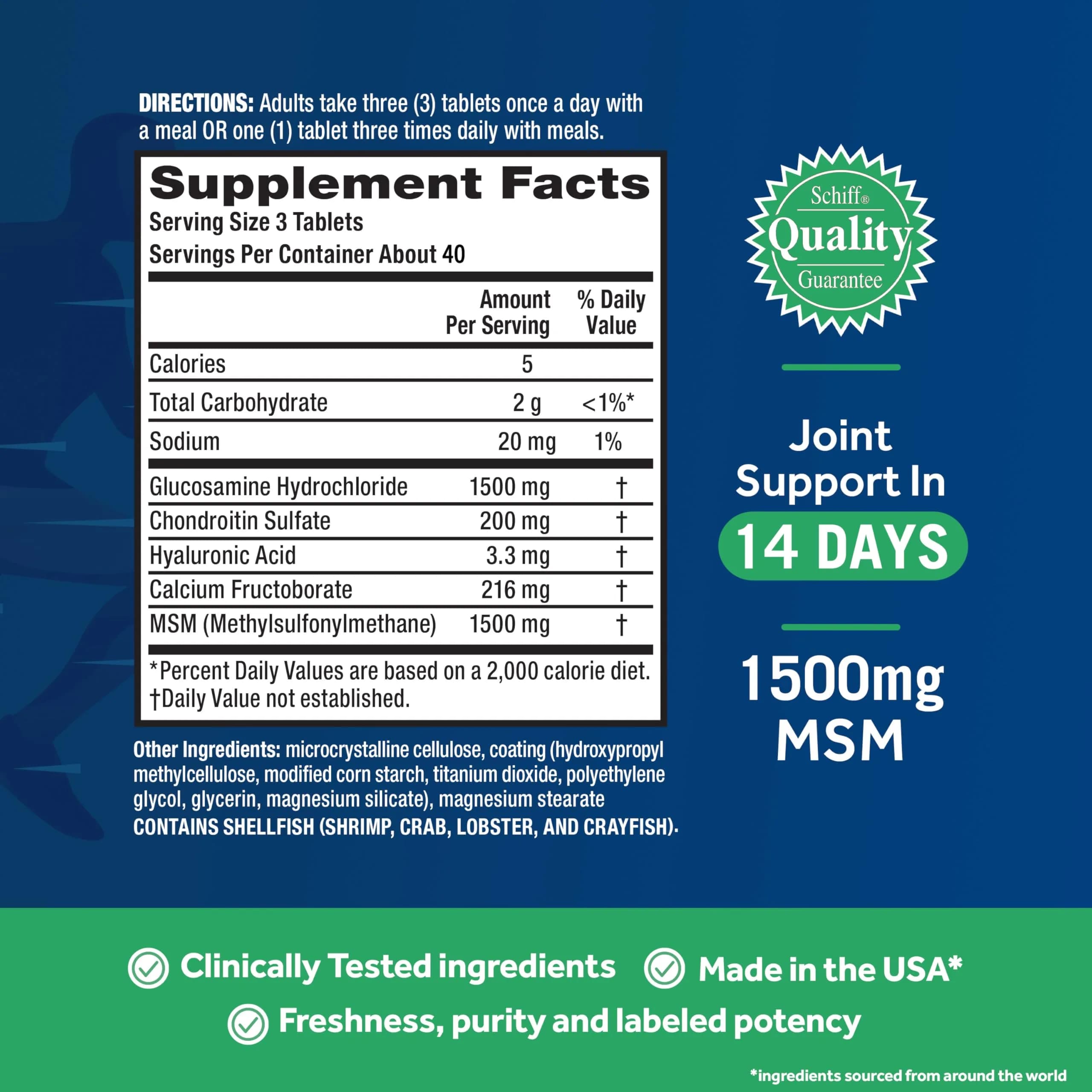 Move Free Advanced Joint Support Glucosamine Chondroitin MSM Tablets 120 Count (40 Servings) | Supports Joint Comfort & Mobility - view 3
