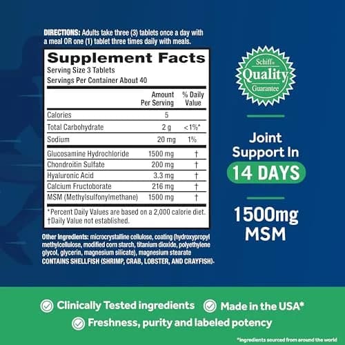 Move Free Advanced Joint Support Glucosamine Chondroitin MSM Tablets 120 Count (40 Servings) | Supports Joint Comfort & Mobility thumbnail 3