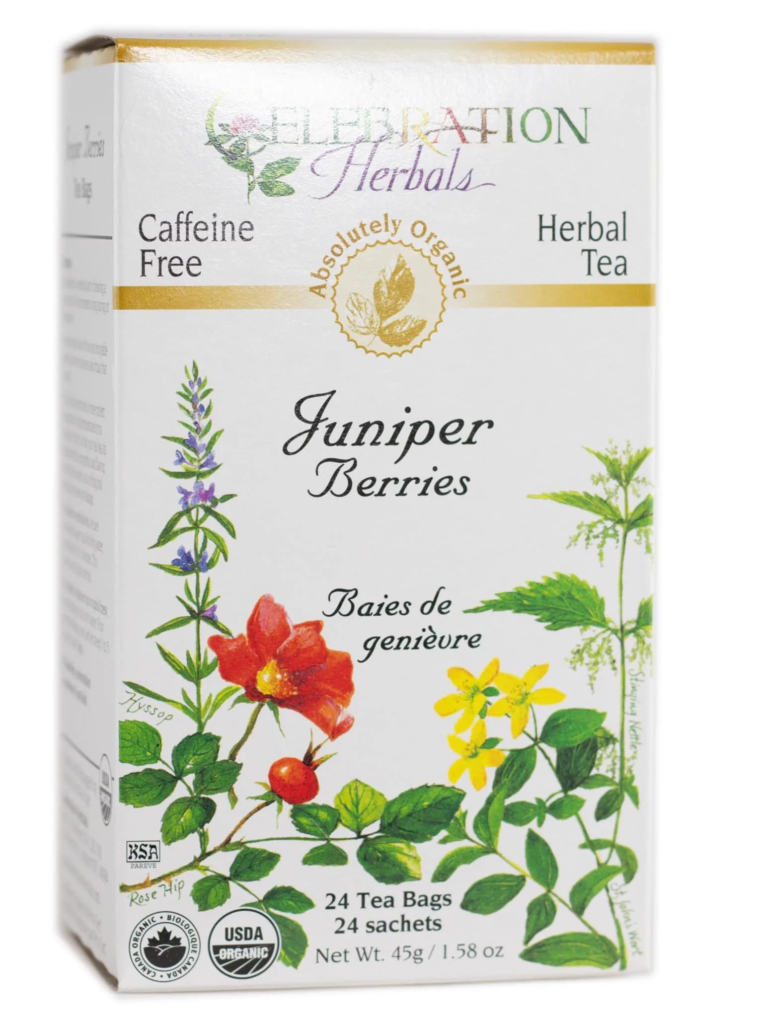 Celebration Herbals Juniper Berries Tea Organic 24 Bag | Caffeine Free Herbal Tea with Unique Flavor — Teabags