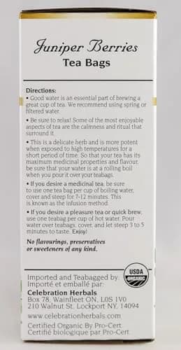 Celebration Herbals Juniper Berries Tea Organic 24 Bag | Caffeine Free Herbal Tea with Unique Flavor thumbnail 4
