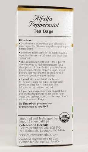 Celebration Herbals Alfalfa Peppermint Tea Organic 24 Bag | Caffeine Free Herbal Tea with Organic Herbs thumbnail 4