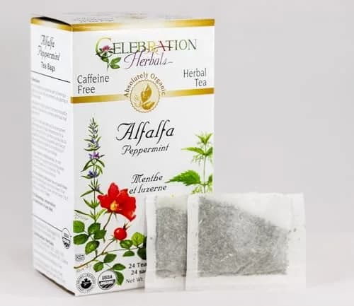 Celebration Herbals Alfalfa Peppermint Tea Organic 24 Bag | Caffeine Free Herbal Tea with Organic Herbs thumbnail 2