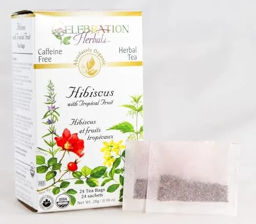 Celebration Herbals Organic Hibiscus with Tropical Fruit Tea Caffeine Free | 24 Tea Bags 28g thumbnail 2