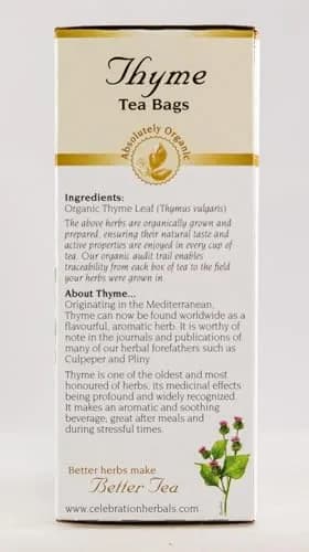 Celebration Herbals Organic Thyme Tea Bags 24 | Aromatic & Stress-Relieving (70-120 chars) thumbnail 5