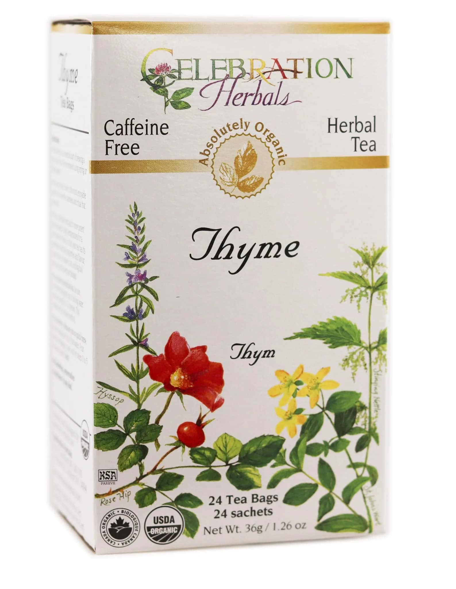 Celebration Herbals Organic Thyme Tea Bags 24 | Aromatic & Stress-Relieving (70-120 chars)