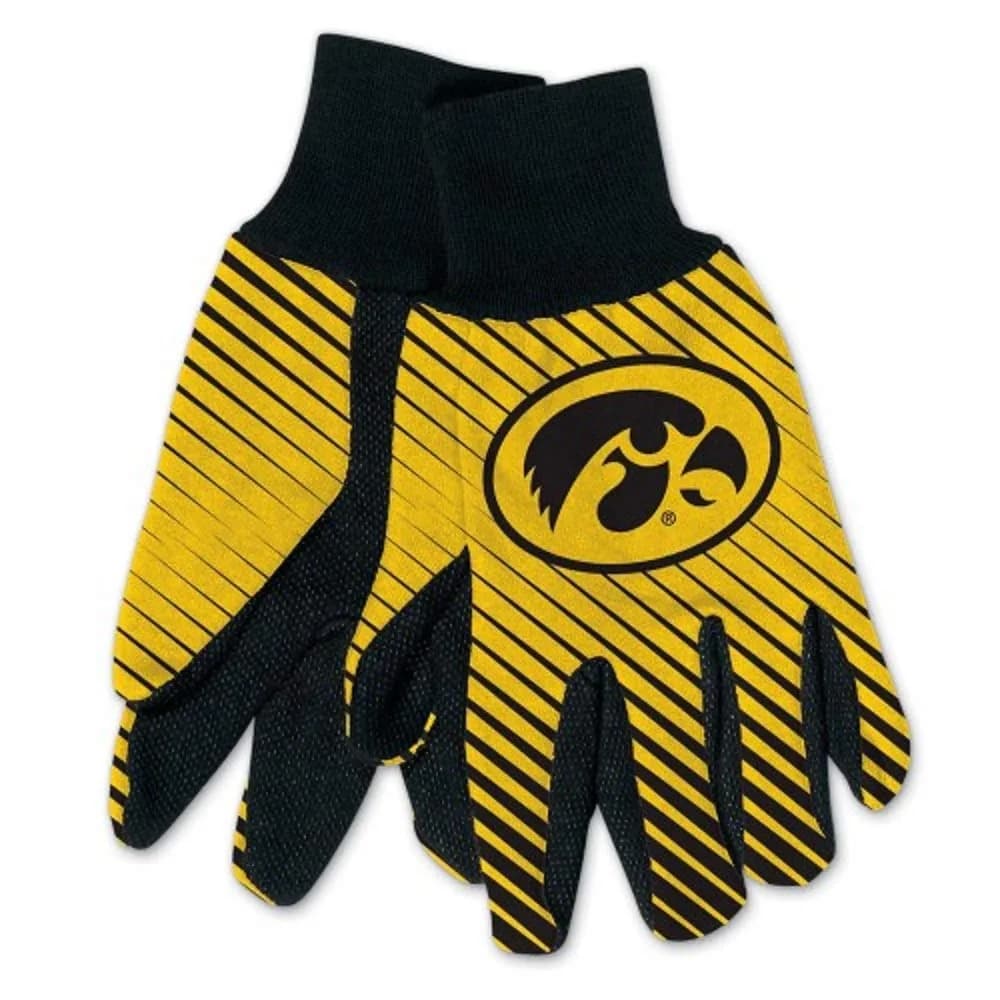 WinCraft Iowa Two-Tone Gloves | NCAA Team Logo, Heavy Cotton, Unisex, Small