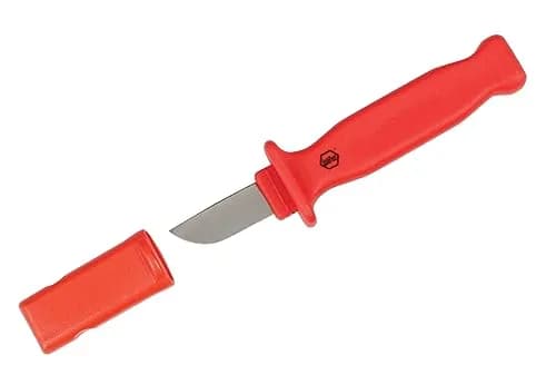 Wiha 15000 Insulated Electricians Cable Stripping Knife, Straight, 2" / 50mm | Rated for 1000V, German Quality thumbnail 1