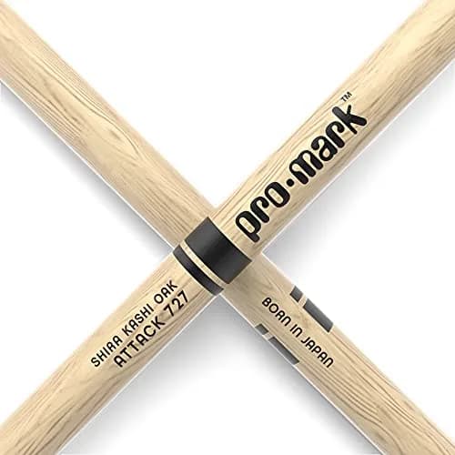 ProMark Classic Attack 727 Shira Kashi Oak Drumsticks with Oval Nylon Tip, 41.2cm (16.25") Pair | Forward-Weighted Feel for Metal Drummers thumbnail 5