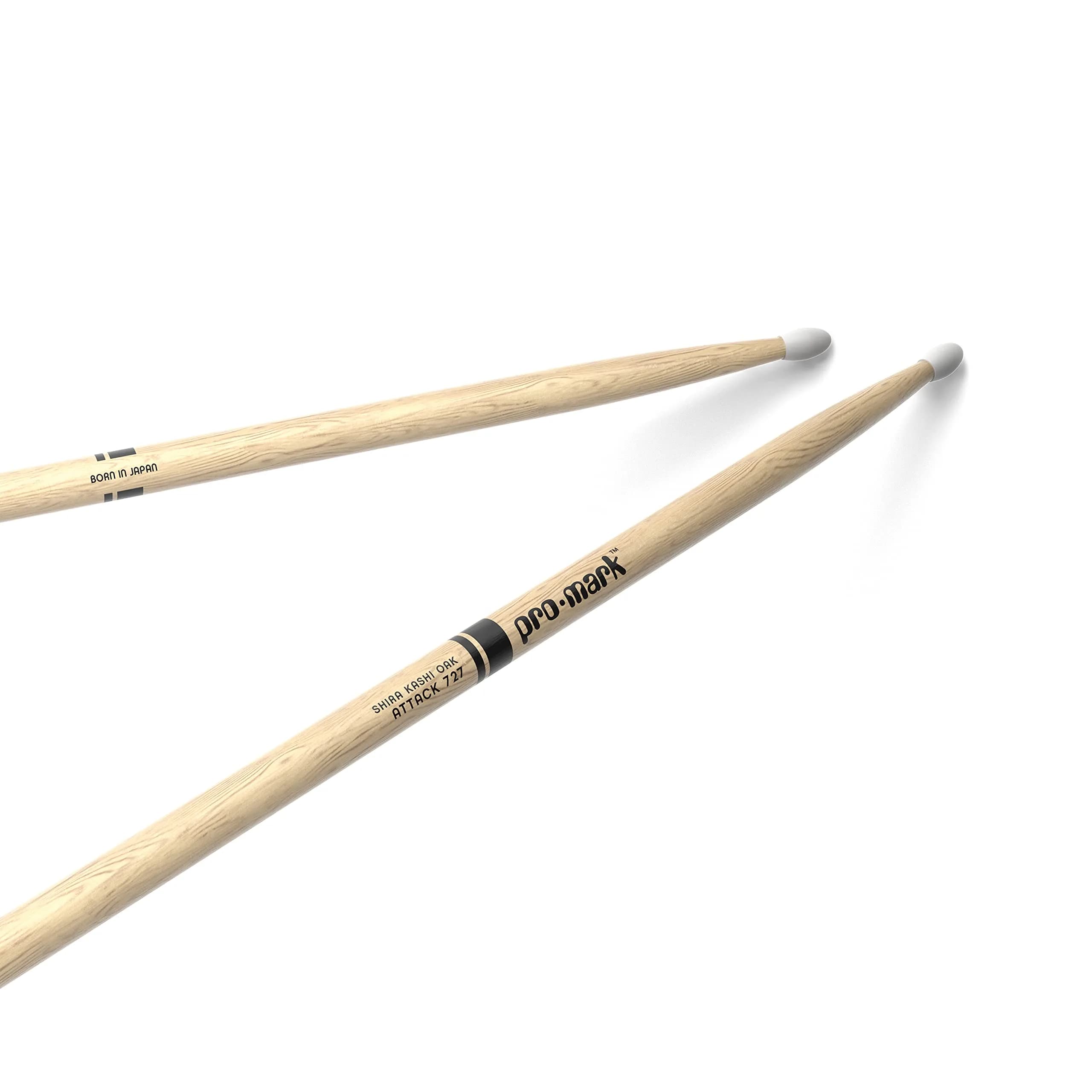 ProMark Classic Attack 727 Shira Kashi Oak Drumsticks with Oval Nylon Tip, 41.2cm (16.25") Pair | Forward-Weighted Feel for Metal Drummers