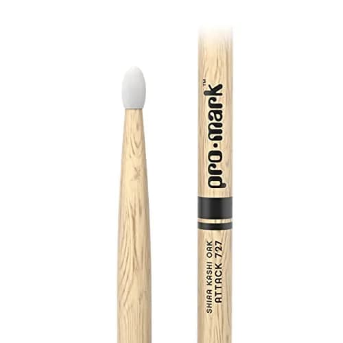 ProMark Classic Attack 727 Shira Kashi Oak Drumsticks with Oval Nylon Tip, 41.2cm (16.25") Pair | Forward-Weighted Feel for Metal Drummers thumbnail 2