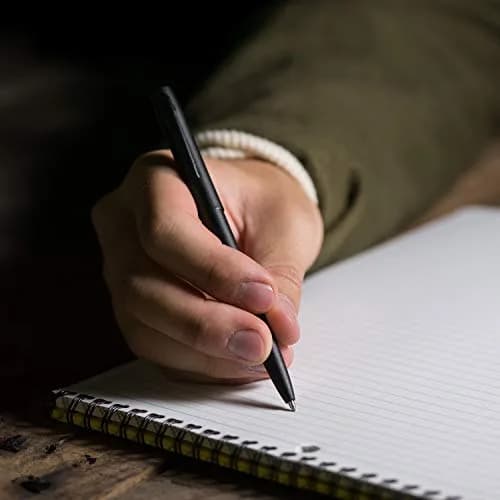 Rite in the Rain Black Metal Tactical Clicker Pen - Blue Ink | Writes Through Water & Grease thumbnail 4