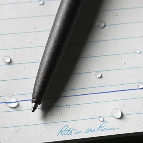 Rite in the Rain Black Metal Tactical Clicker Pen - Blue Ink | Writes Through Water & Grease thumbnail 3