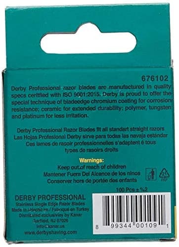 Derby Professional Single Edge Razor Blades 100 Count | Swedish Steel Blades for Straight Razors thumbnail 3