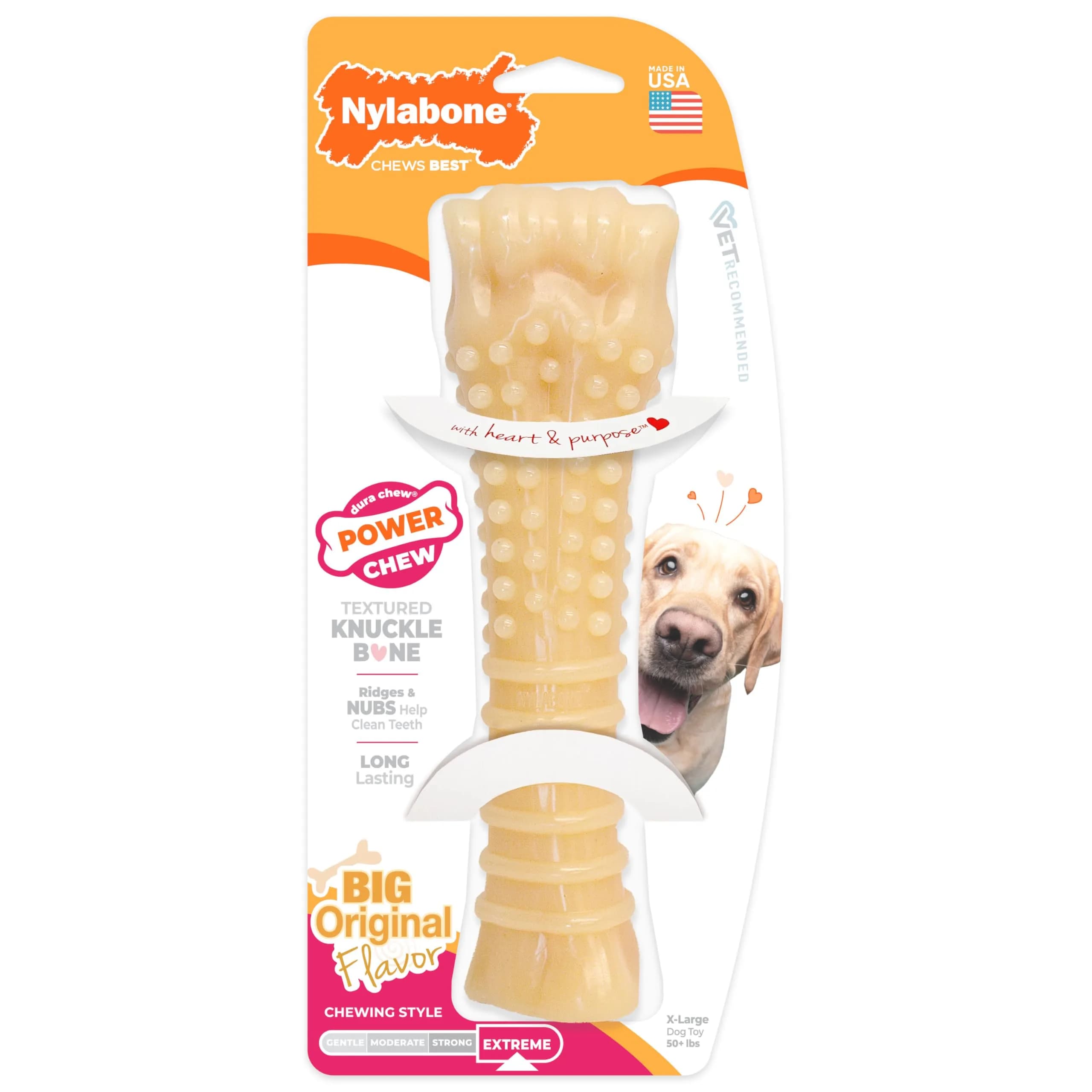 Nylabone Power Chew Textured Bone Dog Chew Toy X-Large | Durable Nylon for Aggressive Chewers - main product image