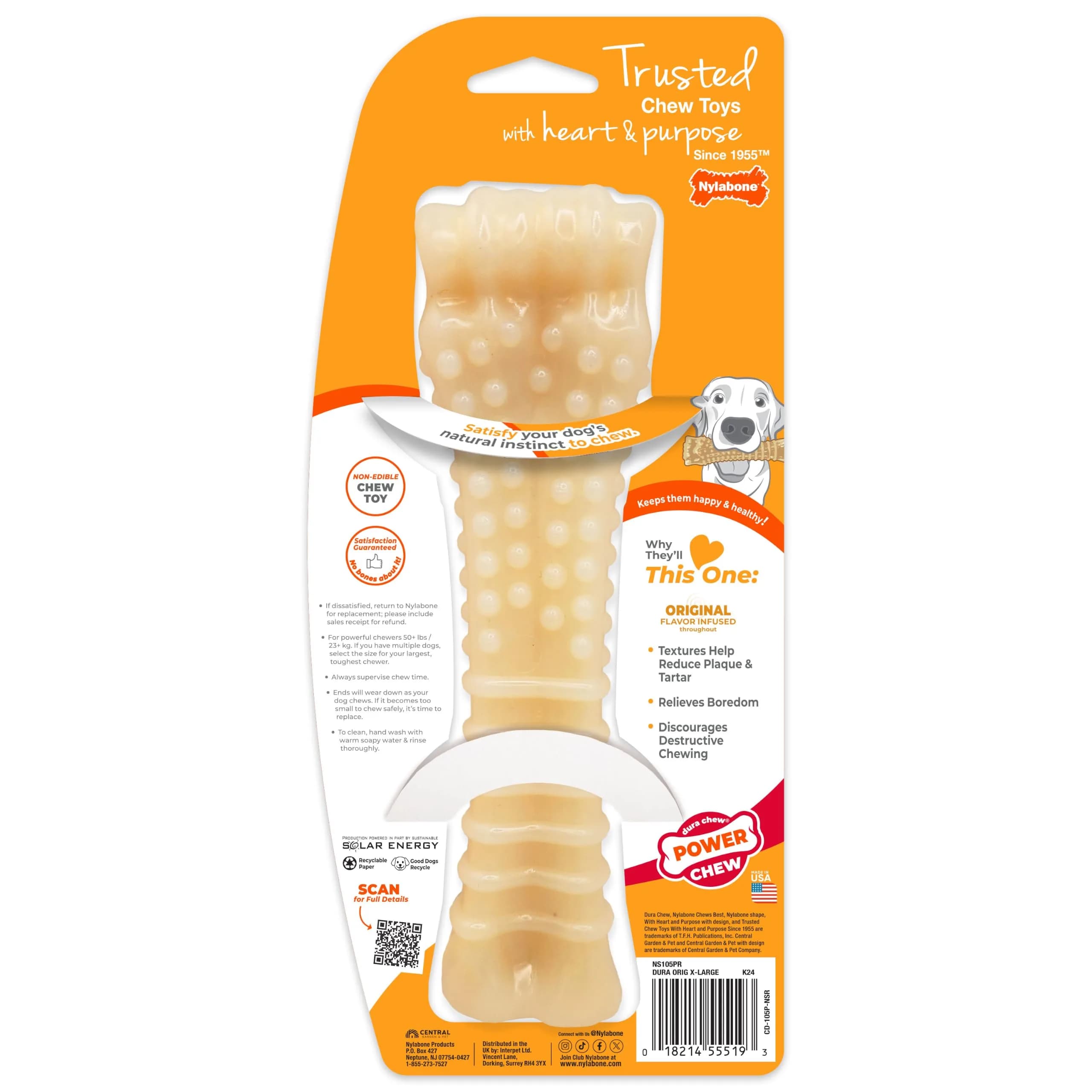 Nylabone Power Chew Textured Bone Dog Chew Toy X-Large | Durable Nylon for Aggressive Chewers - view 8