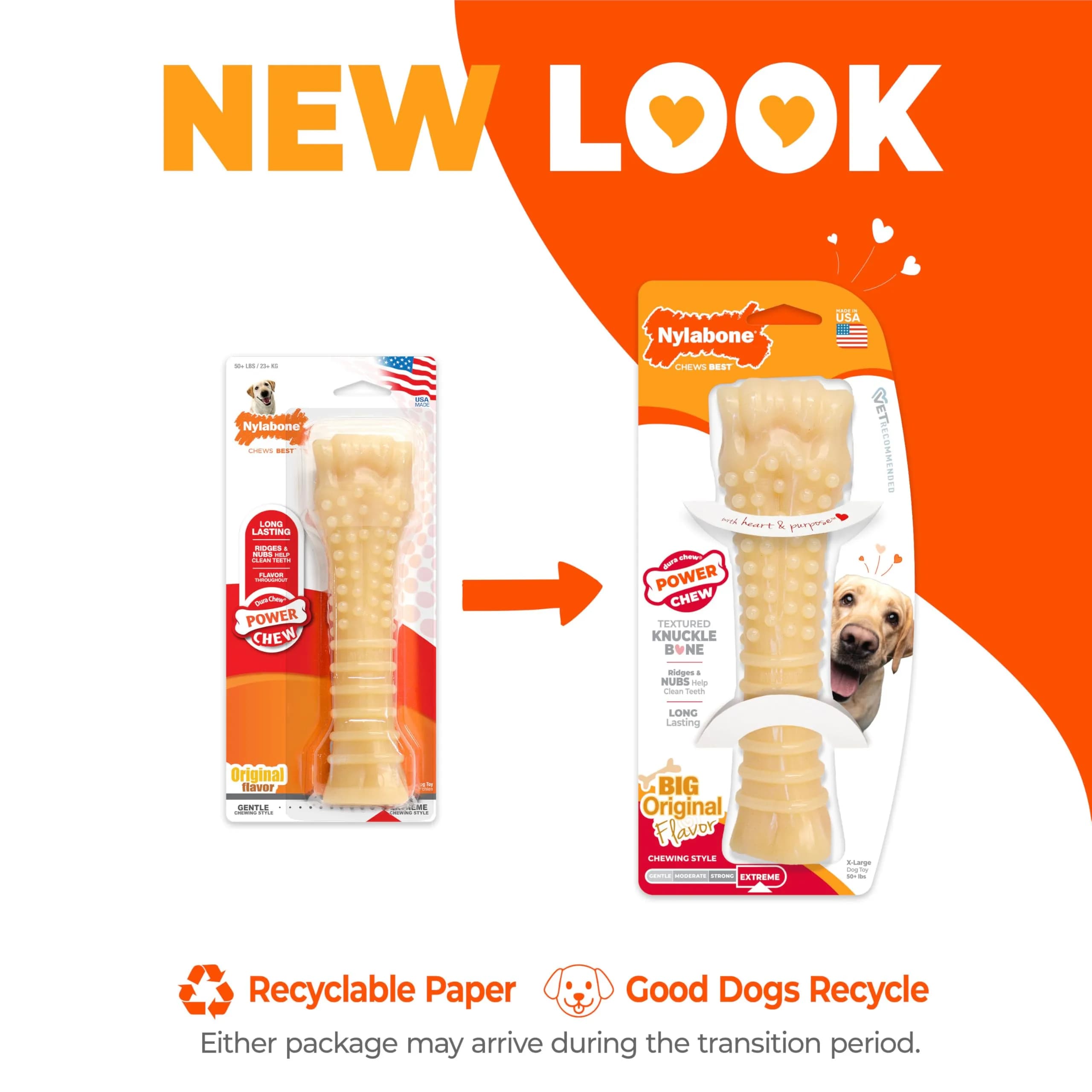 Nylabone Power Chew Textured Bone Dog Chew Toy X-Large | Durable Nylon for Aggressive Chewers - view 3
