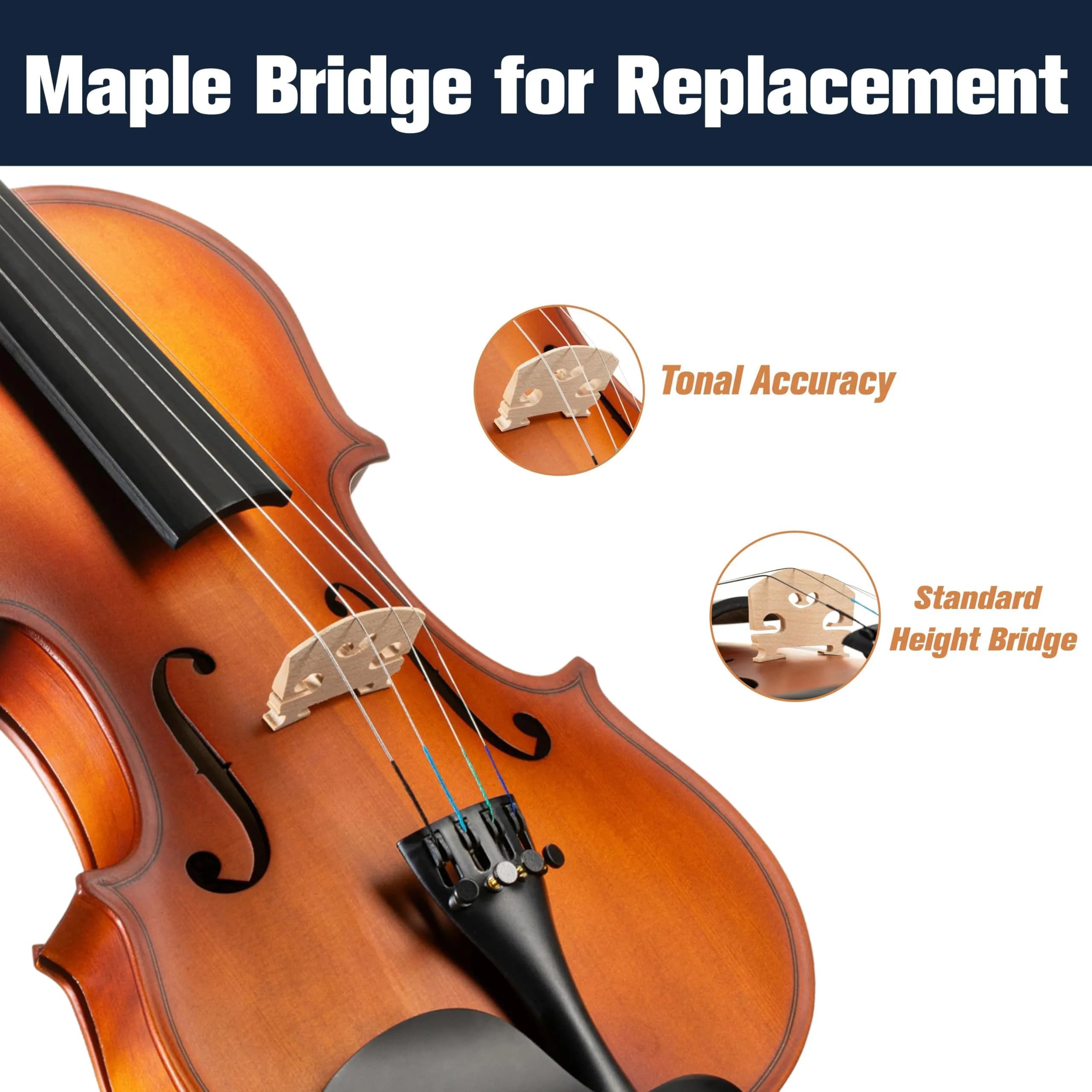 Mendini by Cecilio Satin Antique 3/4 Size Violin Set with Case, Bow, Rosin & Shoulder Rest - view 4