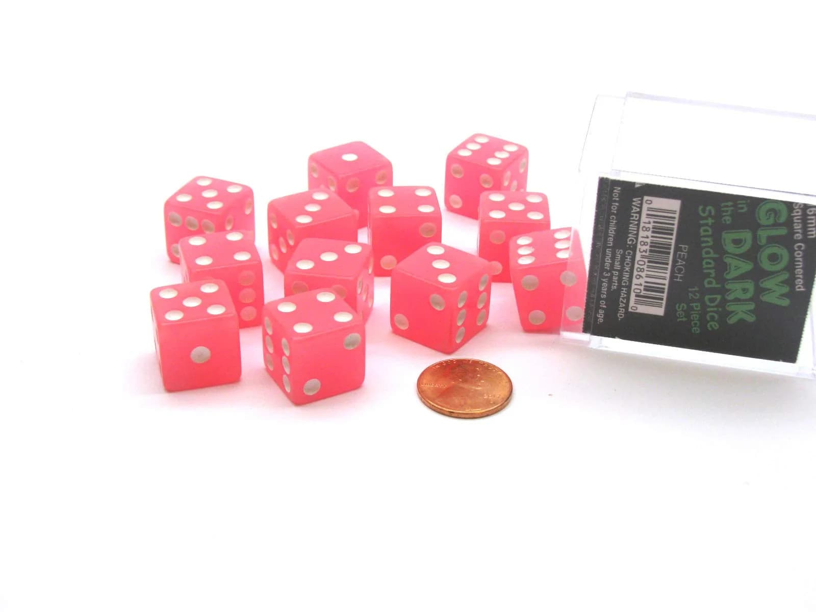 Koplow Games d6Cube16mmGLOW PEwh | Glow-in-the-Dark 16mm Dice Set for Puzzles & Games