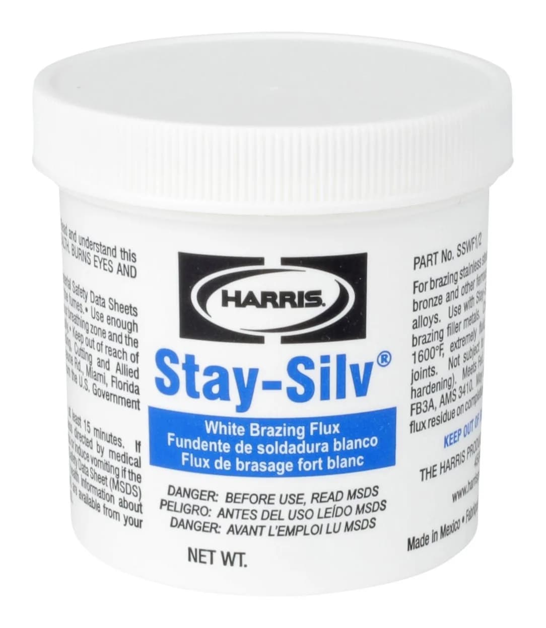 Harris SSWF1 Stay Silv Brazing Flux 1 lb White | High-Temp Brazing Material