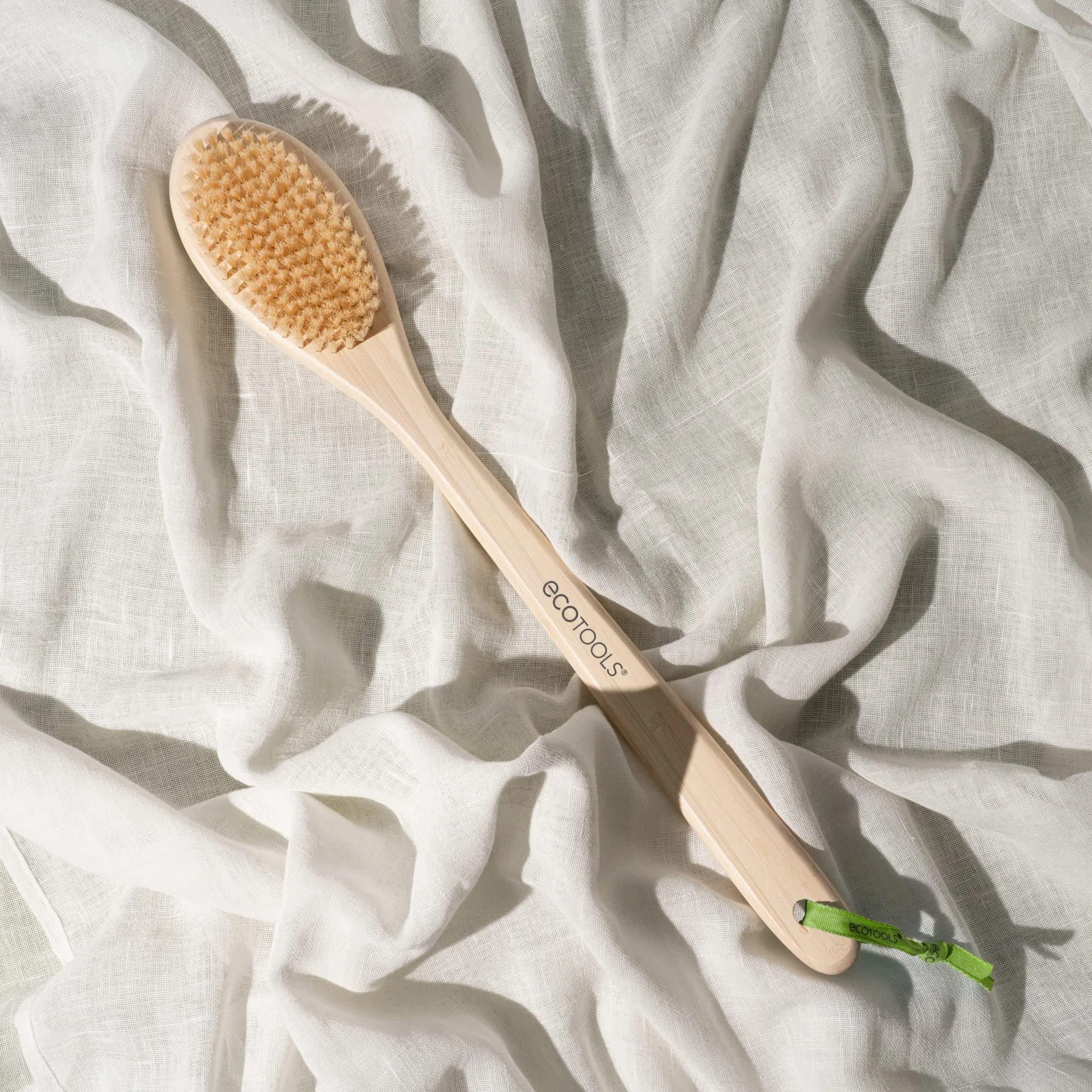 EcoTools Bath Bristle Brush, Long Handle Back Scrubber for Shower with Bamboo Handle | Gentle Exfoliation for Smooth Skin - view 5