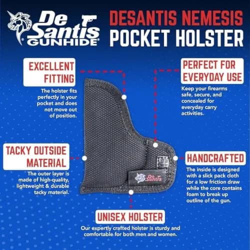 DeSantis Nemesis Gun Holster Fits Beretta 21/21A/G1 Jetfire/Minx Black | Ambidextrous Concealed Carry thumbnail 6