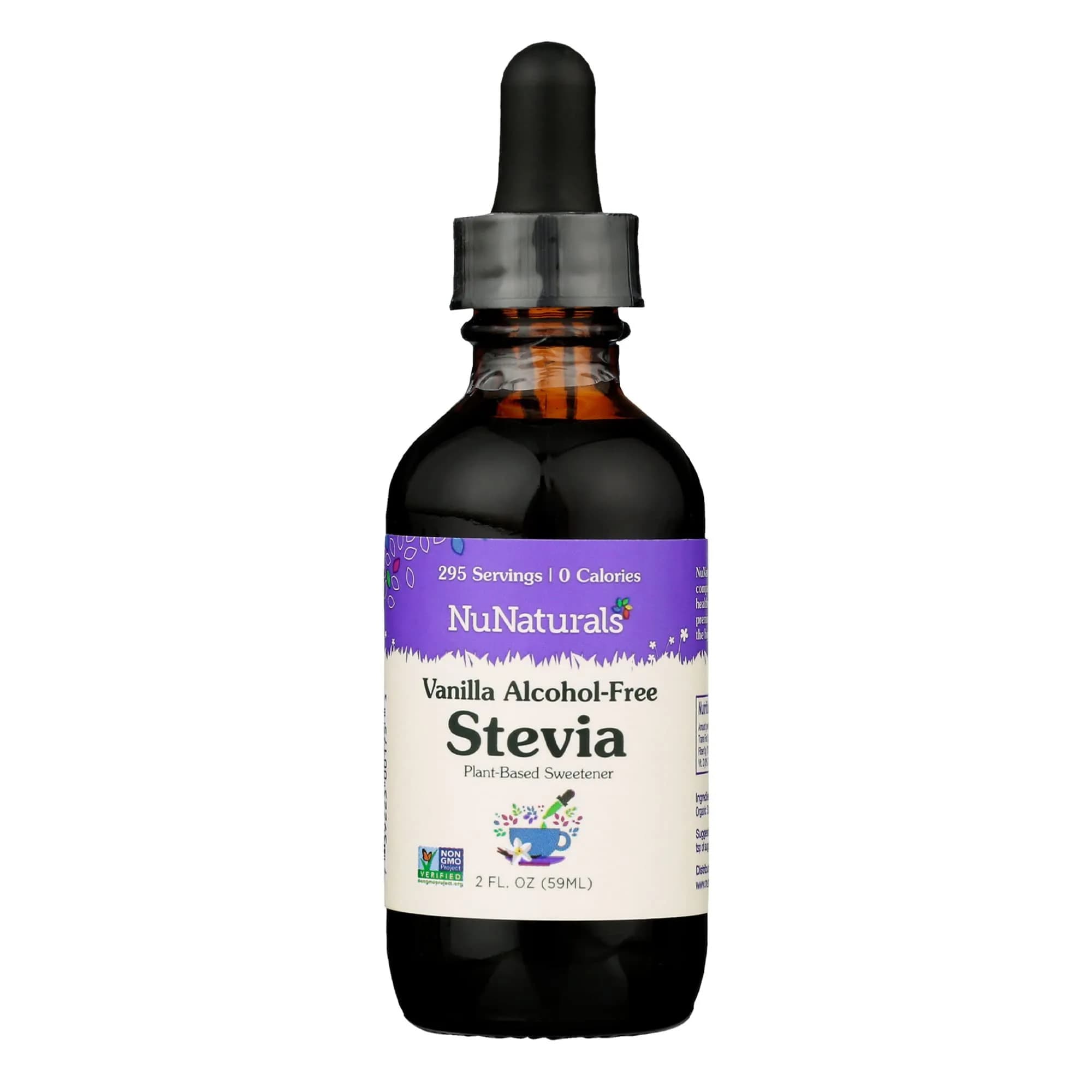 Nunaturals Liquid Stevia Sweetener, Vanilla Alcohol-Free, 2oz | True Vanilla Extract, Zero-Calorie, Keto Friendly — Vanilla - Alcohol Free
