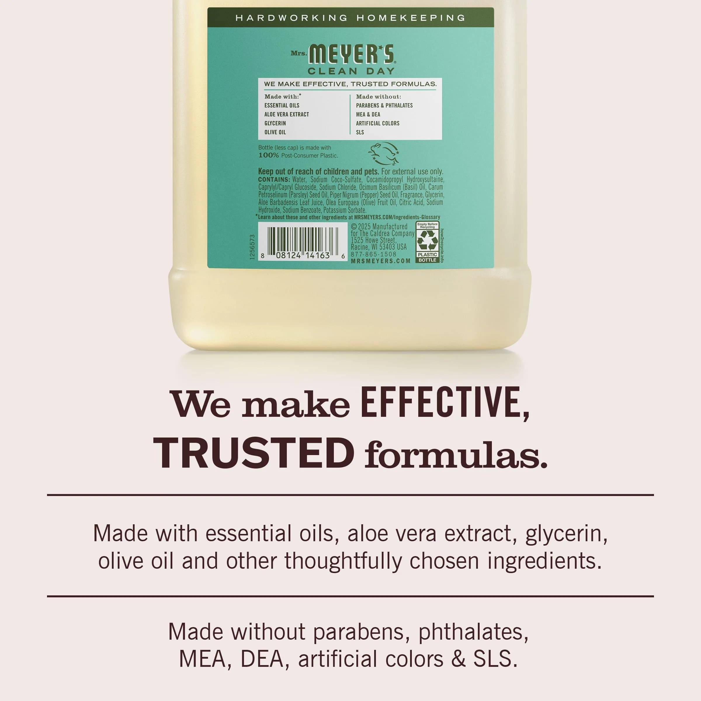 Mrs. Meyer's Clean Day Hand Soap Refill, Basil Scent, 33 Fl Oz (Pack of 1) | Gentle Moisturizing Clean - view 4