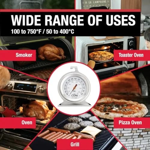 CDN ProAccurate High Heat Oven Thermometer POT750X | 50°C-400°C (150-750°F) | NSF Certified Stainless Steel thumbnail 4