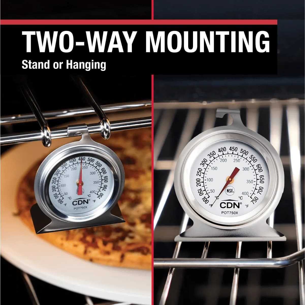 CDN ProAccurate High Heat Oven Thermometer POT750X | 50°C-400°C (150-750°F) | NSF Certified Stainless Steel - view 5