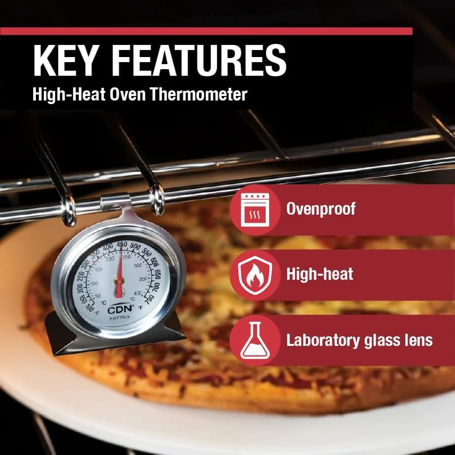 CDN ProAccurate High Heat Oven Thermometer POT750X | 50°C-400°C (150-750°F) | NSF Certified Stainless Steel thumbnail 2