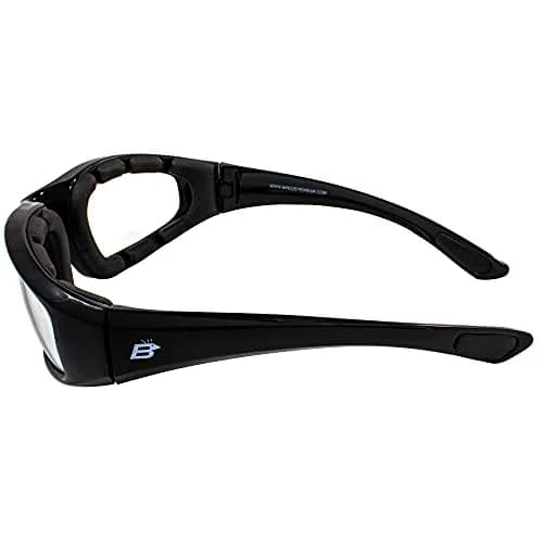 Birdz Eyewear Oriole Padded Motorcycle Goggles (Black Frame/Polarized Smoke Lens) | Shatterproof Polycarbonate thumbnail 4