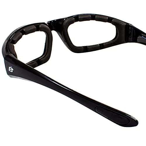 Birdz Eyewear Oriole Padded Motorcycle Goggles (Black Frame/Polarized Smoke Lens) | Shatterproof Polycarbonate thumbnail 7