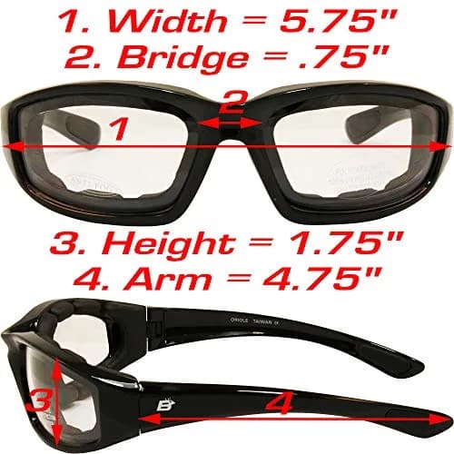 Birdz Eyewear Oriole Padded Motorcycle Goggles (Black Frame/Polarized Smoke Lens) | Shatterproof Polycarbonate thumbnail 9