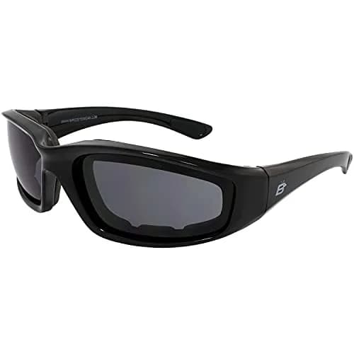 Birdz Eyewear Oriole Padded Motorcycle Glasses (Black Frame/Smoke Lens) | Shatterproof Anti-Fog Polycarbonate thumbnail 1