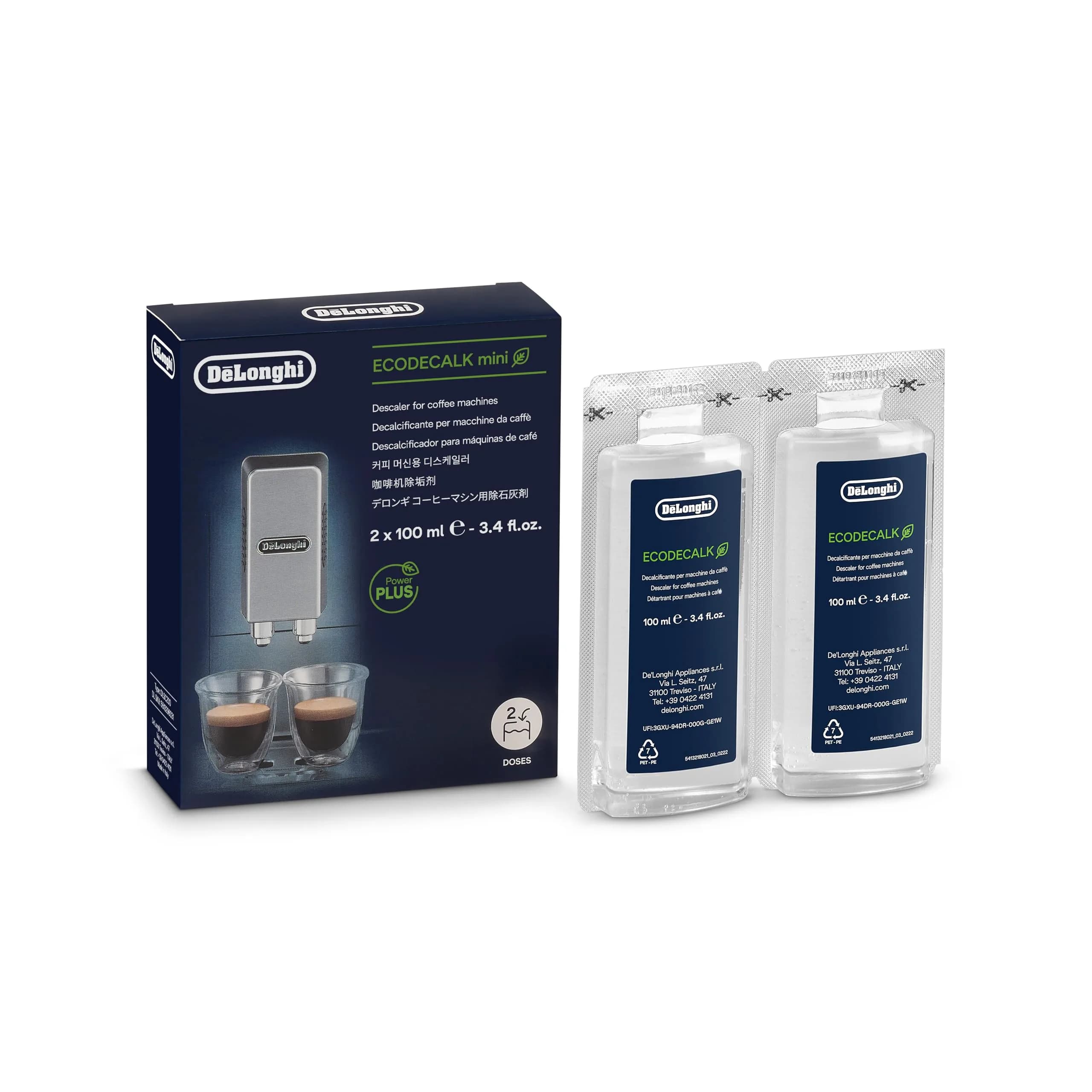 De'Longhi EcoDecalk Descaler 200ml (6.8 Fl Oz) | Eco-Friendly Universal Descaling Solution for Coffee & Espresso Machines — Original version