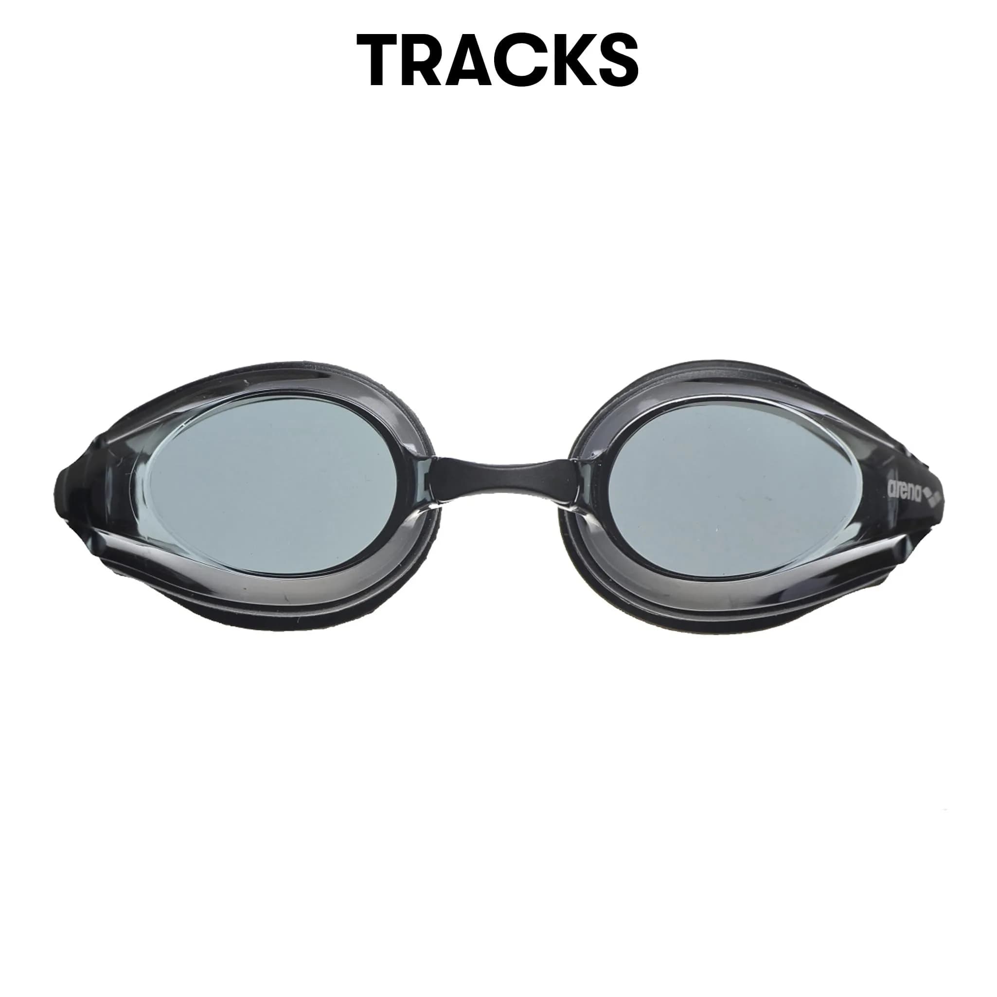 ARENA Tracks Adult Non-Mirror Racing Swim Goggles - Black/Smoke/Black - view 3